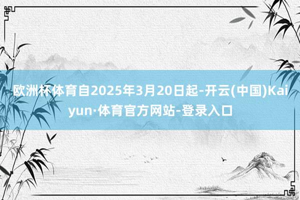 欧洲杯体育自2025年3月20日起-开云(中国)Kaiyun·体育官方网站-登录入口