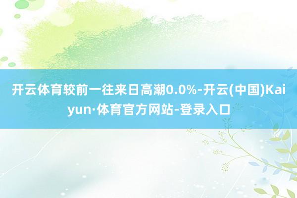 开云体育较前一往来日高潮0.0%-开云(中国)Kaiyun·体育官方网站-登录入口
