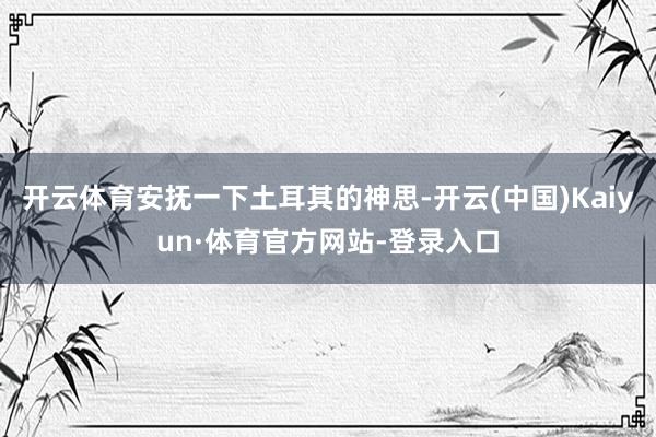 开云体育安抚一下土耳其的神思-开云(中国)Kaiyun·体育官方网站-登录入口