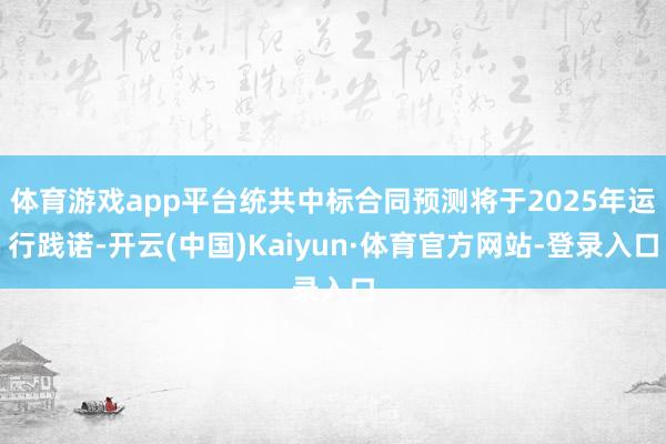 体育游戏app平台统共中标合同预测将于2025年运行践诺-开云(中国)Kaiyun·体育官方网站-登录入口