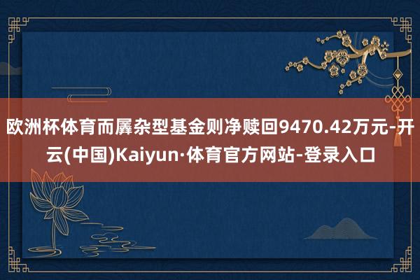 欧洲杯体育而羼杂型基金则净赎回9470.42万元-开云(中国)Kaiyun·体育官方网站-登录入口
