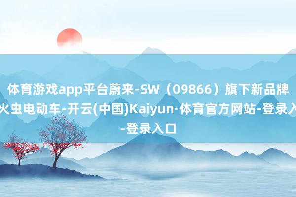 体育游戏app平台蔚来-SW（09866）旗下新品牌萤火虫电动车-开云(中国)Kaiyun·体育官方网站-登录入口