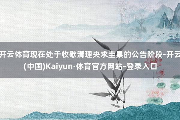 开云体育现在处于收歇清理央求圭臬的公告阶段-开云(中国)Kaiyun·体育官方网站-登录入口