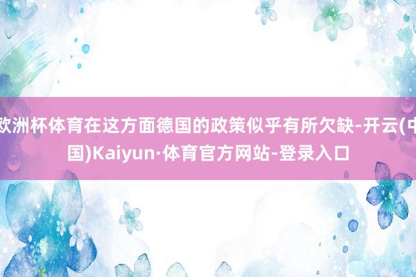 欧洲杯体育在这方面德国的政策似乎有所欠缺-开云(中国)Kaiyun·体育官方网站-登录入口