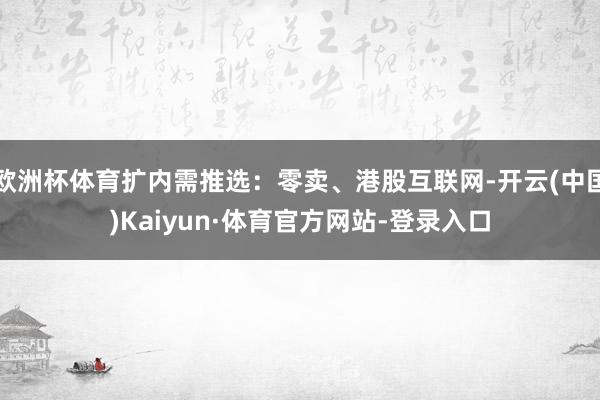 欧洲杯体育扩内需推选：零卖、港股互联网-开云(中国)Kaiyun·体育官方网站-登录入口
