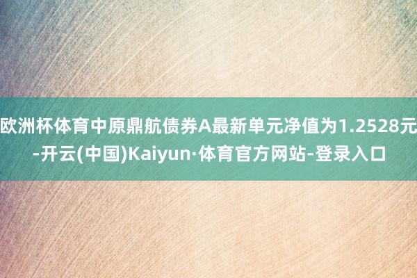 欧洲杯体育中原鼎航债券A最新单元净值为1.2528元-开云(中国)Kaiyun·体育官方网站-登录入口