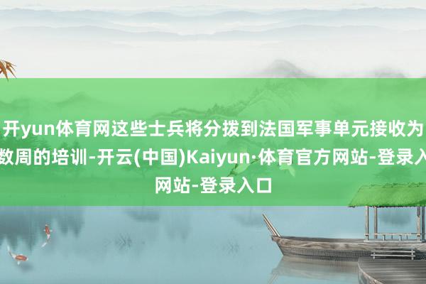 开yun体育网这些士兵将分拨到法国军事单元接收为期数周的培训-开云(中国)Kaiyun·体育官方网站-登录入口