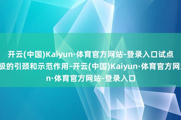开云(中国)Kaiyun·体育官方网站-登录入口试点职责起到积极的引颈和示范作用-开云(中国)Kaiyun·体育官方网站-登录入口